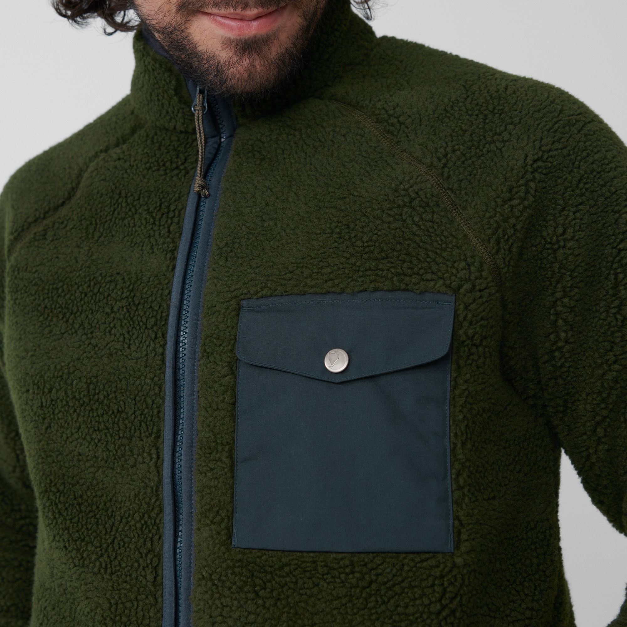 Fjällräven Vardag Pile Fleece M Navy-Autumn Leaf