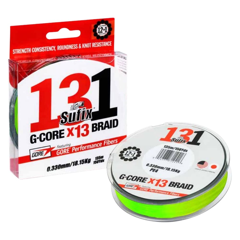 Sufix 131 G-Core x13 Neon Chartreuse 150m 0,104mm 5,4kg