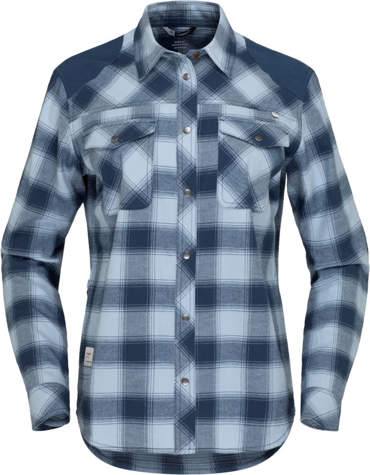 Norrøna svalbard flannel Shirt (W) Blue Fog/Indigo Night Utgått