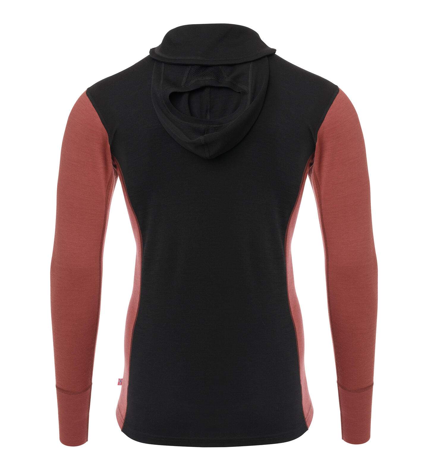 Aclima WarmWool Hood Sweater w/zip M Jet Black/Spiced Apple