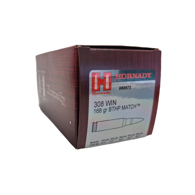 Hornady Ammo 308 Win 168 gr BTHP Match