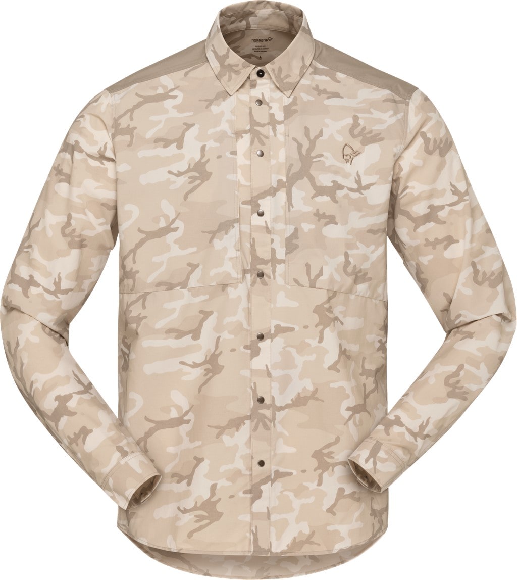 Norrøna femund Light Shirt (M) Camo Beige Utgått