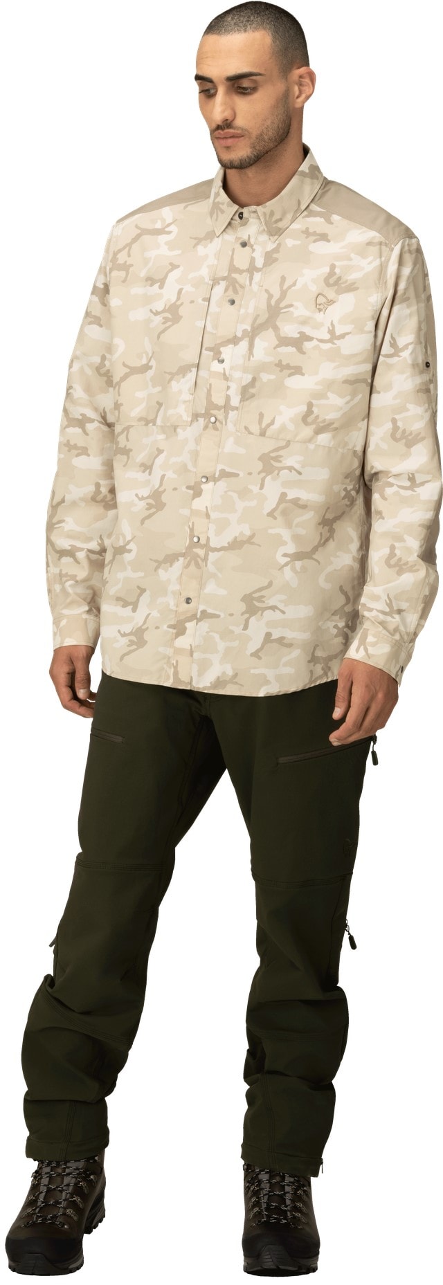 Norrøna femund Light Shirt (M) Camo Beige Utgått