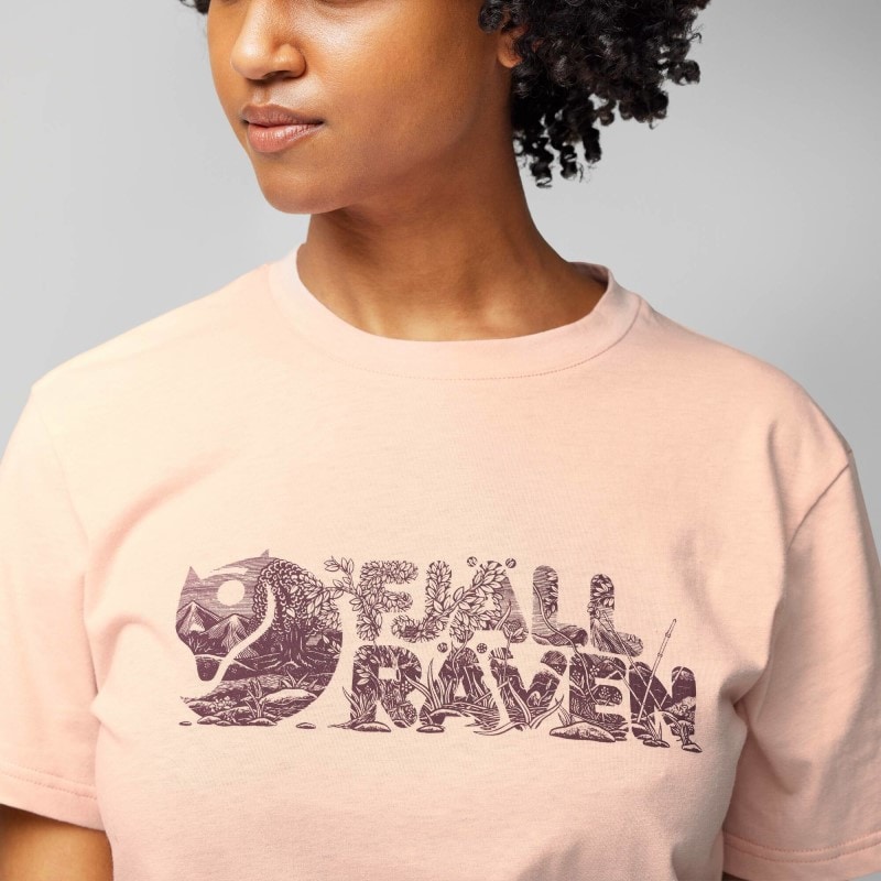 Fjällräven Lush Logo T-shirt W Chalk Rose