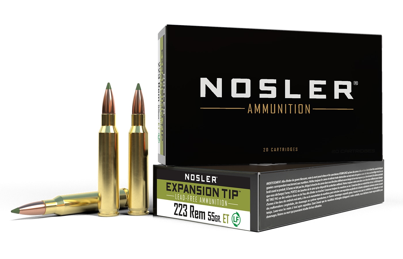 Nosler Expansion Tip Blyfri 223 Rem 55gr SP Ammunisjon