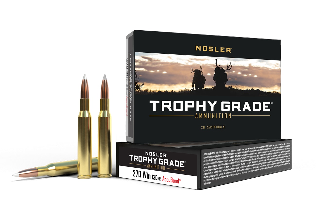 Nosler Trophy Grade AccuBond Ammunition 270 Win 130gr AB SP Ammunisjon