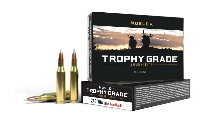 Nosler Trophy Grade AccuBond Ammunition 243 Win 90gr AB SP Ammunisjon