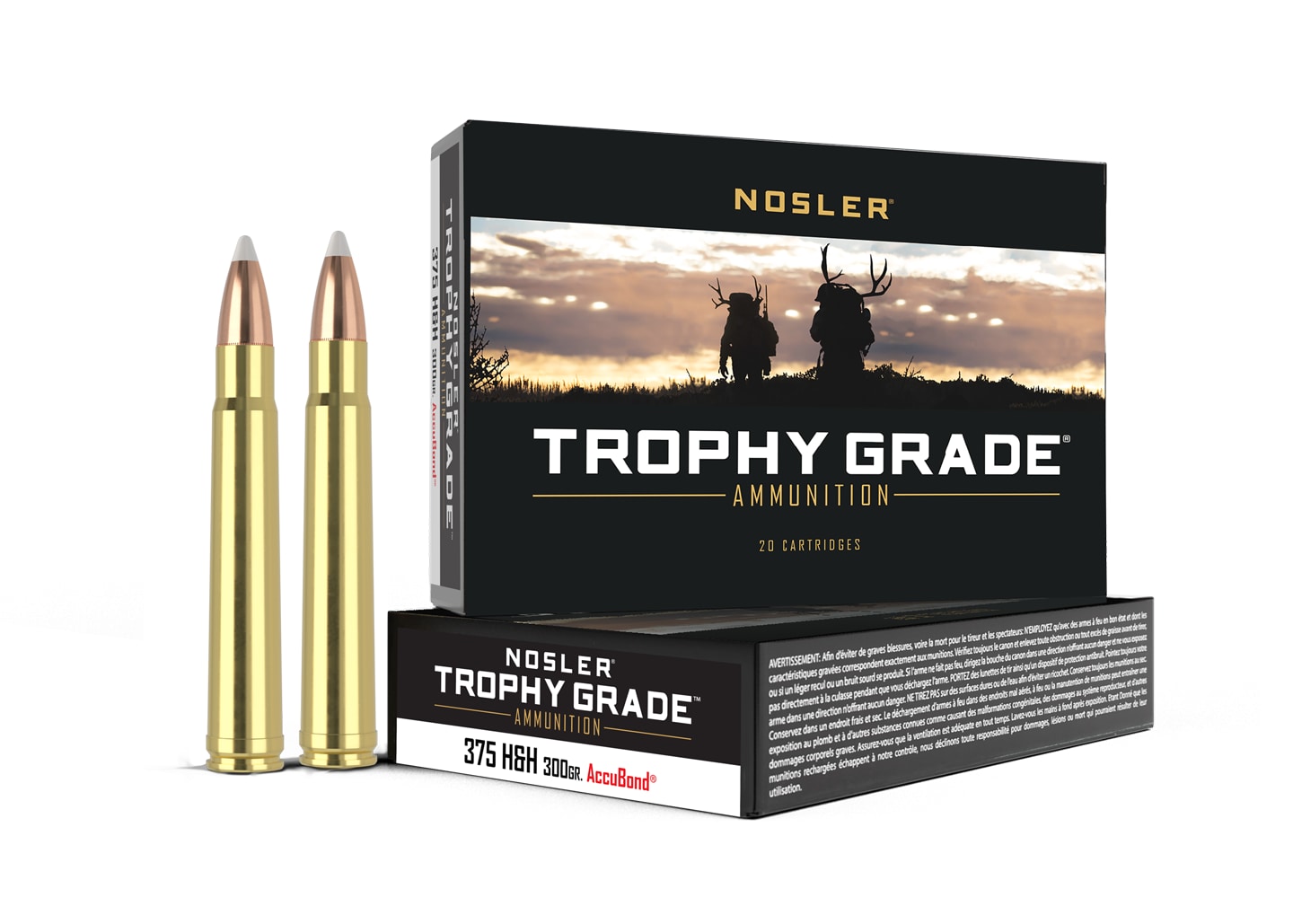 Nosler Trophy Grade AccuBond Ammunition 375 H&H 300gr AB SP Ammunisjon