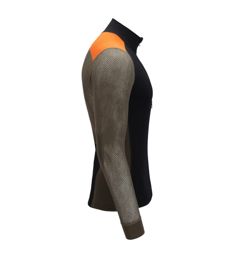 Aclima Woolnet Hybrid Mockneck M Jet Black/Tarmac/Gold Frame