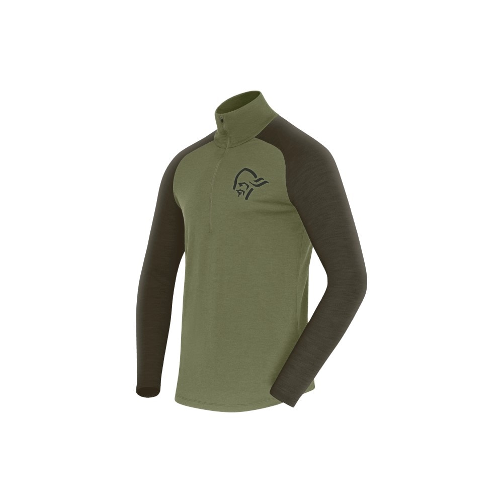 Norrøna Femund Pureull Zip Neck (M) Loden Green