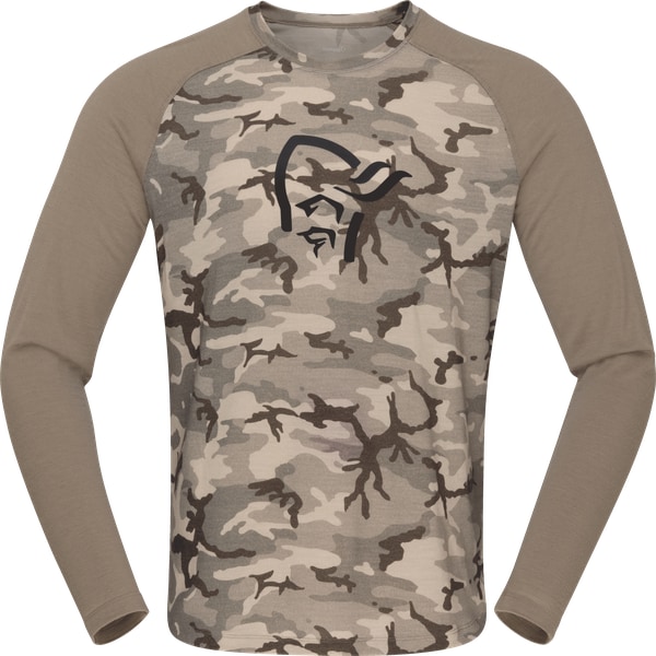 Norrøna Femund pureUll Long sleeve (M) Beige Camo