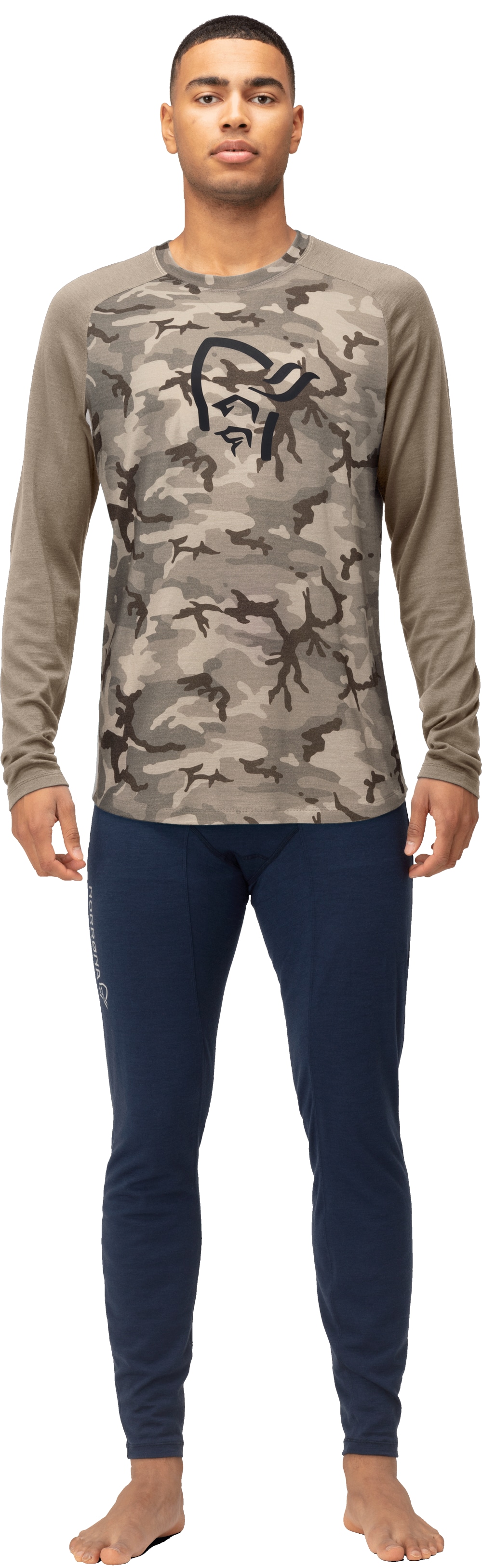 Norrøna Femund pureUll Long sleeve (M) Beige Camo