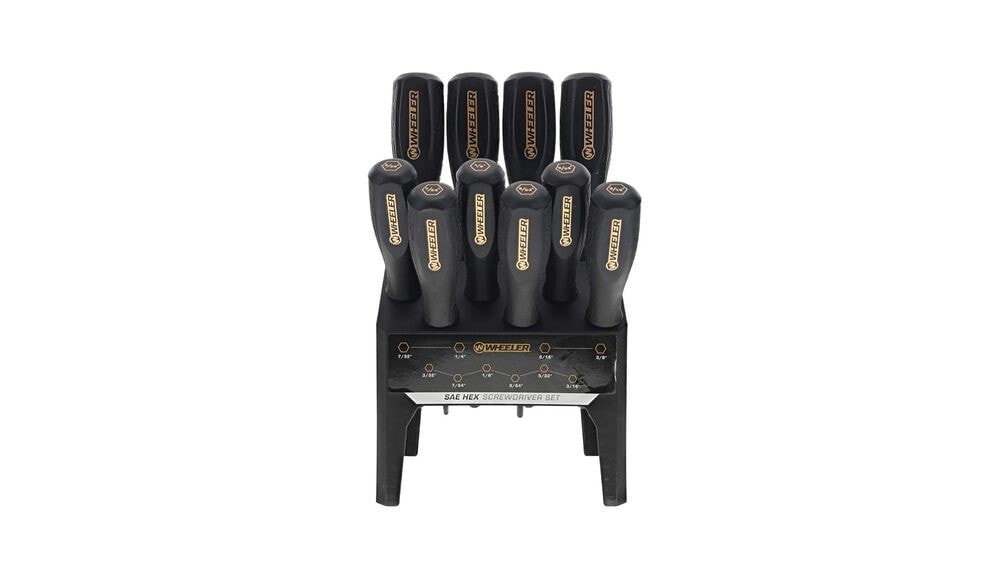 Wheeler 10 Piece SAE Hex Benchtop Screwdriver Set