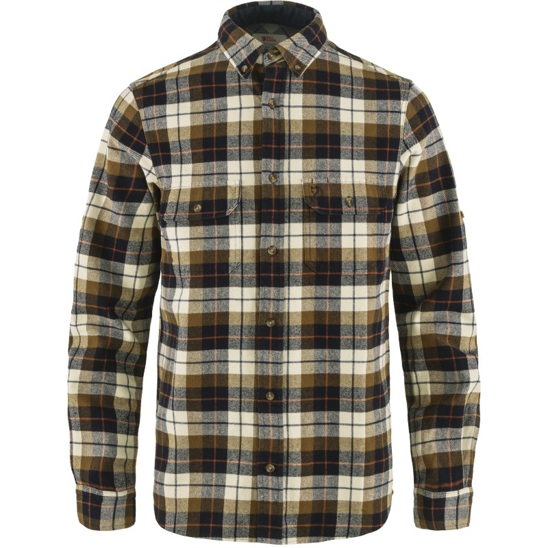 Fjällräven Singi Heavy Flannel Shirt M Chalk White - Dark Navy