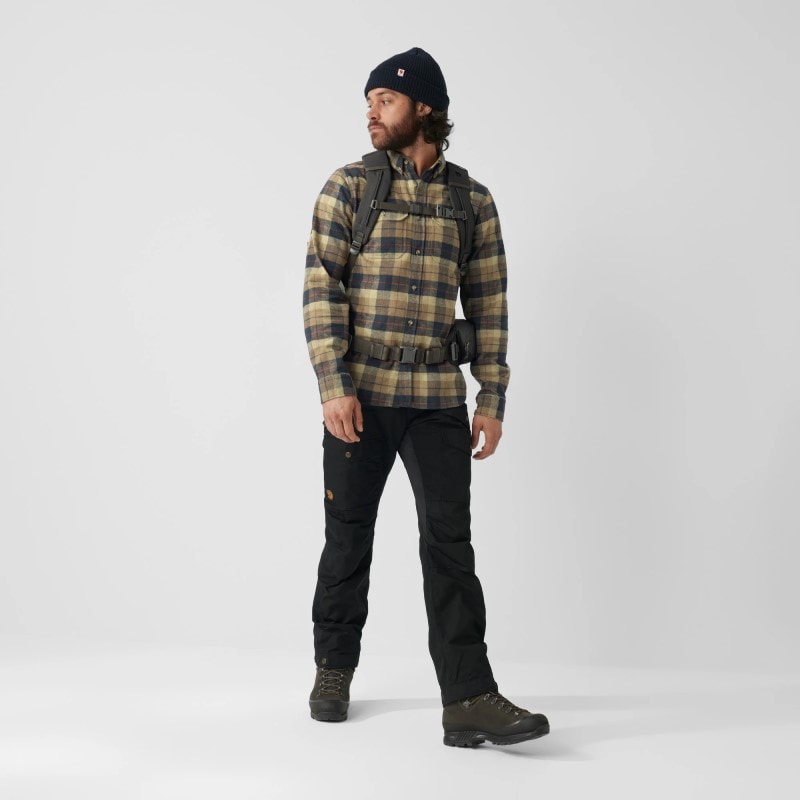 Fjällräven Singi Heavy Flannel Shirt M Chalk White - Dark Navy