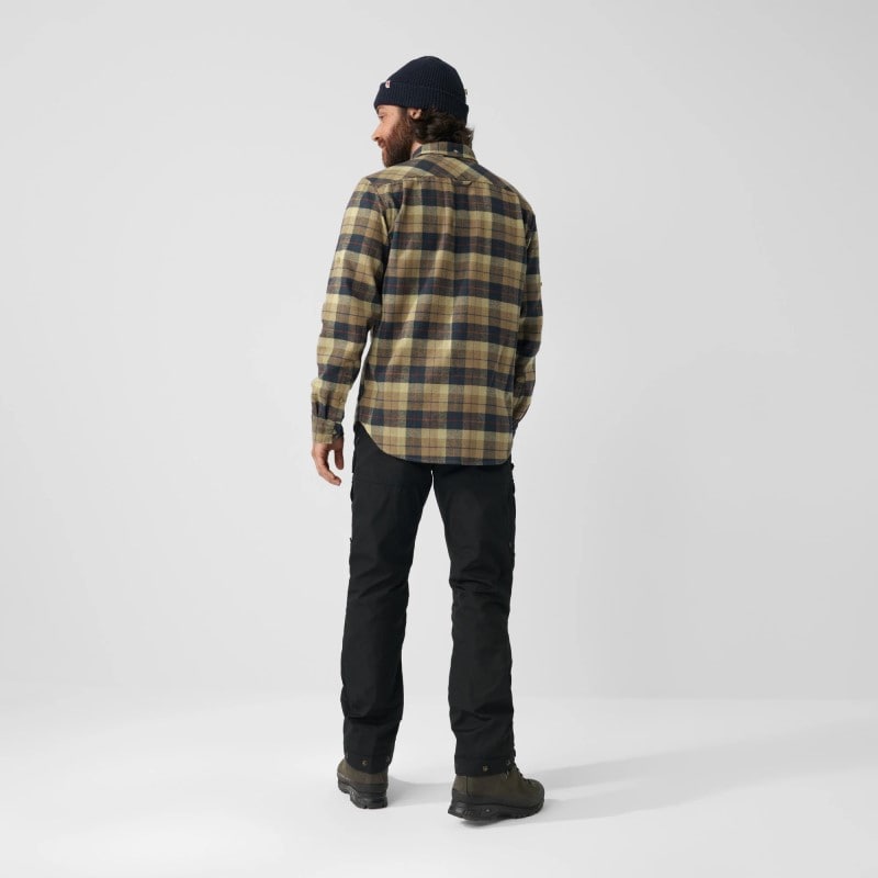 Fjällräven Singi Heavy Flannel Shirt M Chalk White - Dark Navy