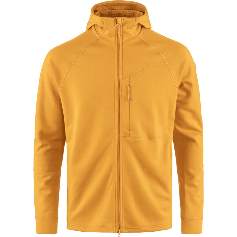 Fjällräven Abisko Grid Fleece Hoodie M Mustard Yellow