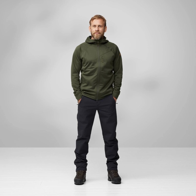 Fjällräven Abisko Grid Fleece Hoodie M Deep Forest