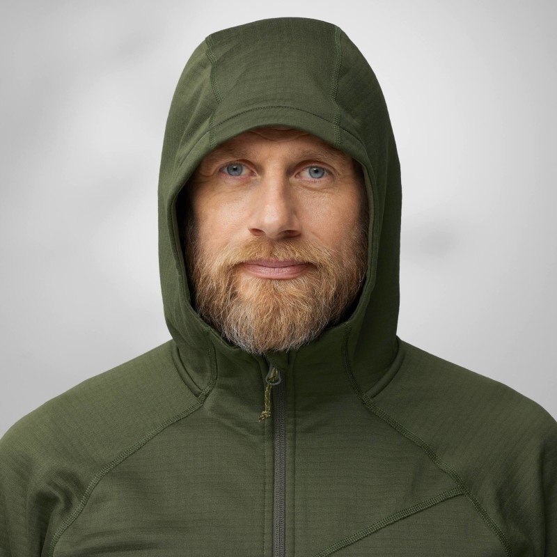 Fjällräven Abisko Grid Fleece Hoodie M Deep Forest