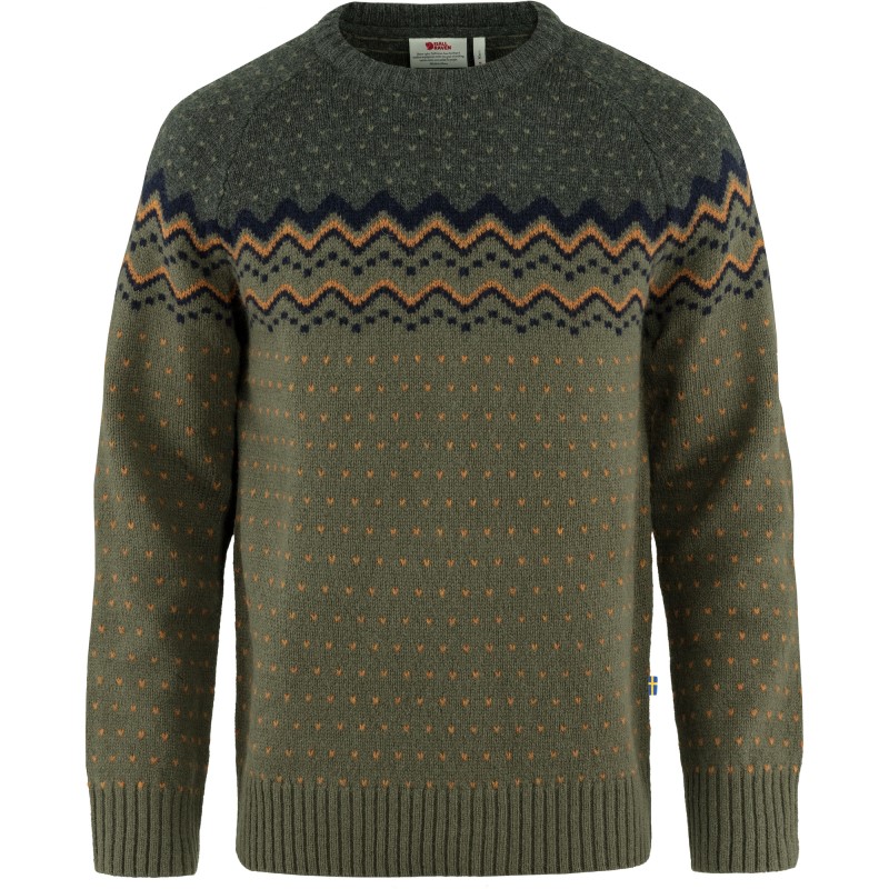 Fjällräven Övik Knit Sweater Laurel Green-Deep Forest