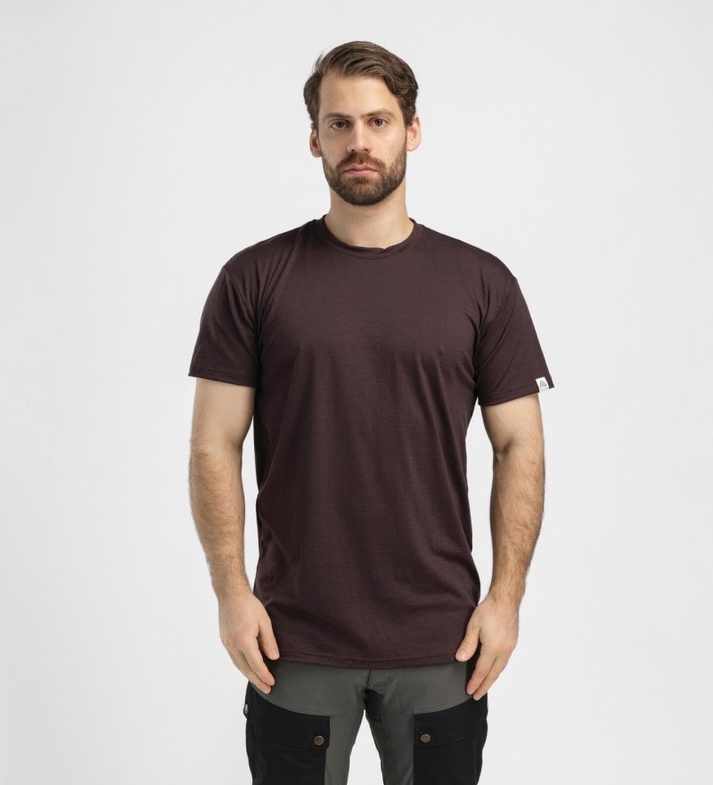 Aclima LightWool 180 classic tee M's Chocolate Plum