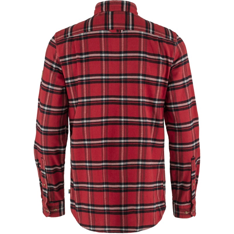 Fjällräven Övik Heavy Flannel Shirt M Red Oak-Fog