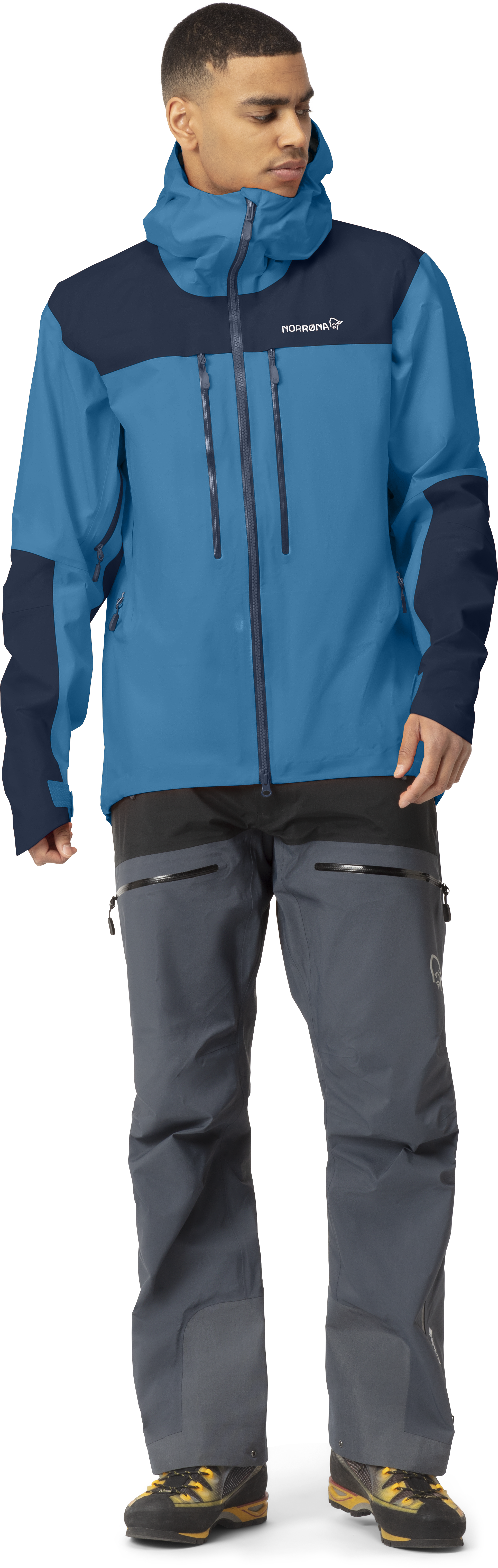 Norrøna trollveggen Gore-Tex Pro Light Jacket (M) Haiwaiian Surf/Indigo Night Utgått