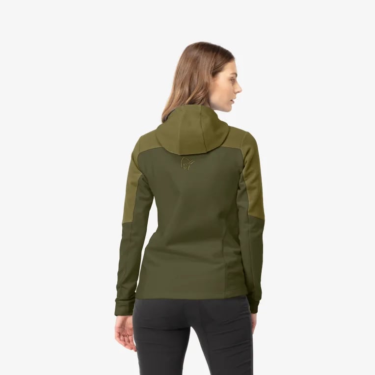 Norrøna falketind warmwool2 stretch Zip Hood W's Olive Drab/Olive Night Utgått