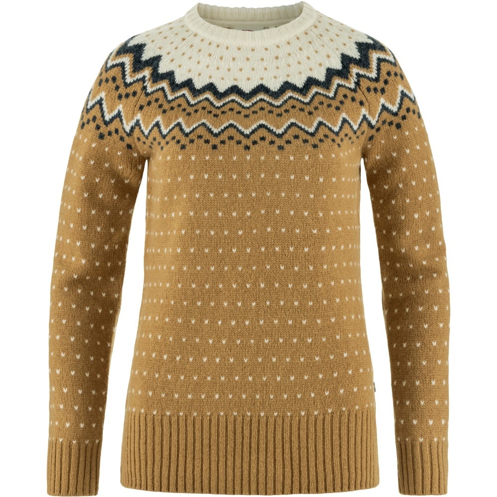 Fjällräven Övik Knit Sweater W Buckwheat Brown - Chalk White