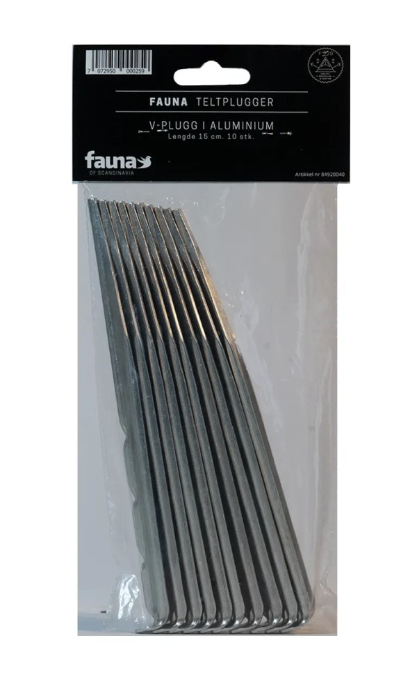 Fauna Teltplugger Aluminium V-Plugg 19cm (10stk)